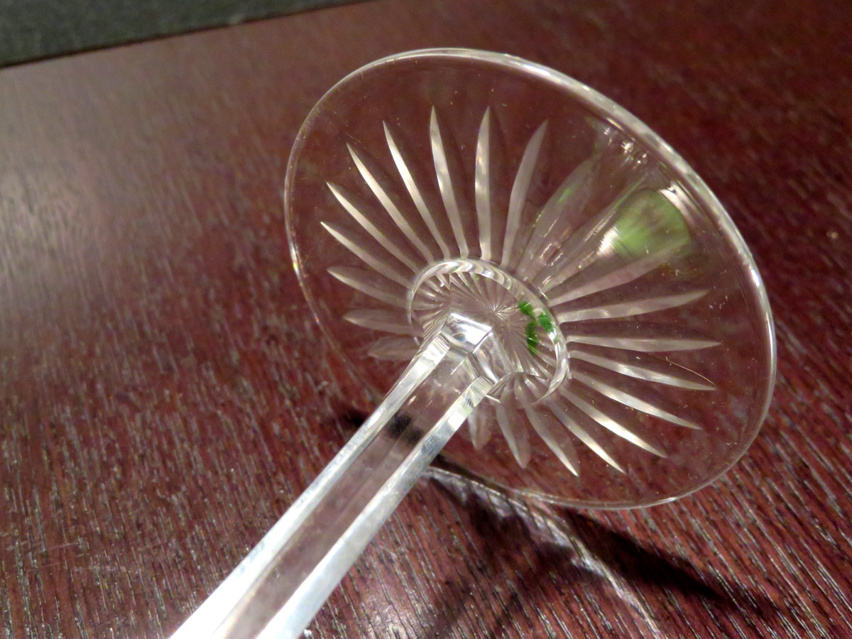 | バカラ オールドバカラ OLD BACCARAT（オールドバカラ） のガラスウェアたち Antiques Knock Baccarat &frasl; レアカラー薄緑1.9kg23cm オールド・バカラ オールド アンティーク 特大切子コンポート 緑◇大正ロマンプレス電笠洋館カフェ氷