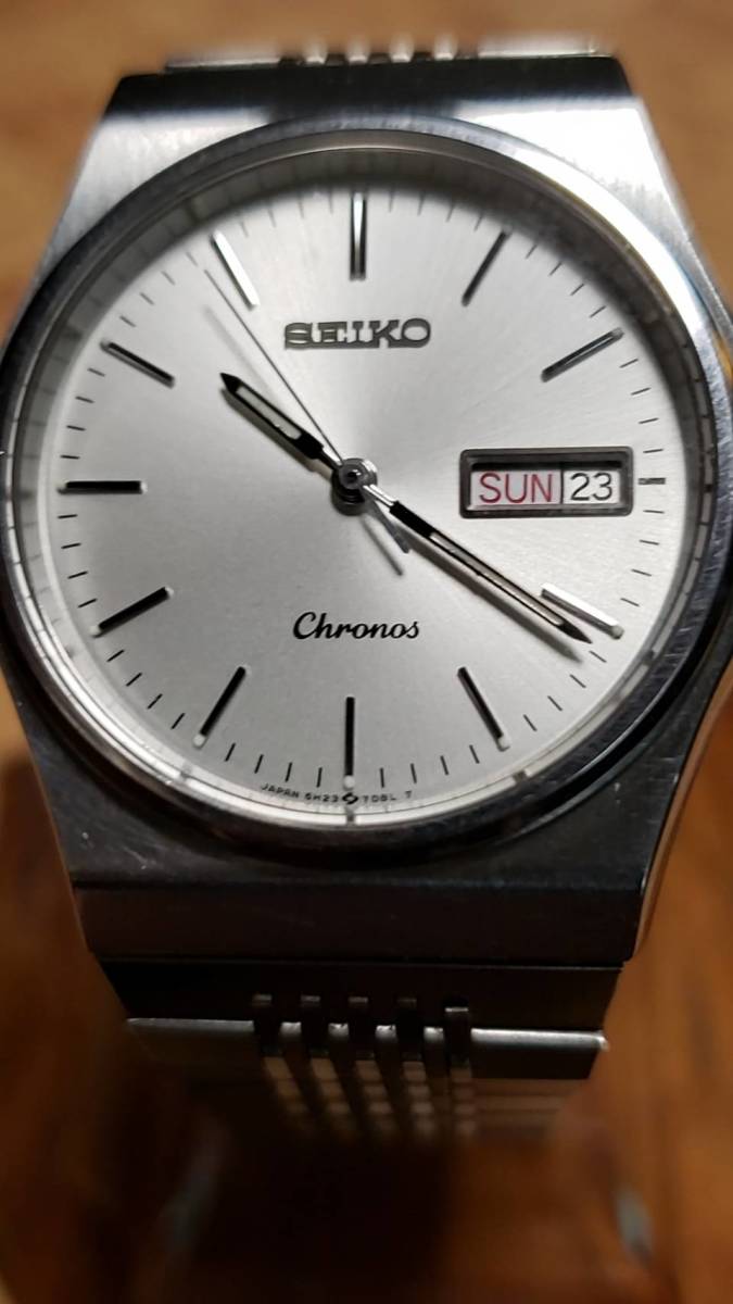 ☆SEIKO/セイコー クロノス クオーツ メンズ腕時計 電池交換済み稼働品
