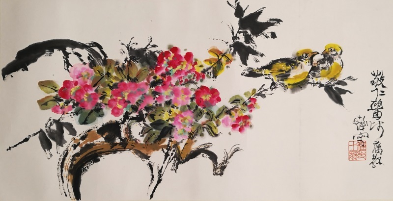 中国掛け軸「江寒汀作山水図紙本」肉筆保証中国画家 唐物BD183A10-3