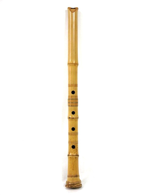 尺八 竹治 銀三線 竹製 琴古流 約60、5㎝ Japanese Musical Instrument