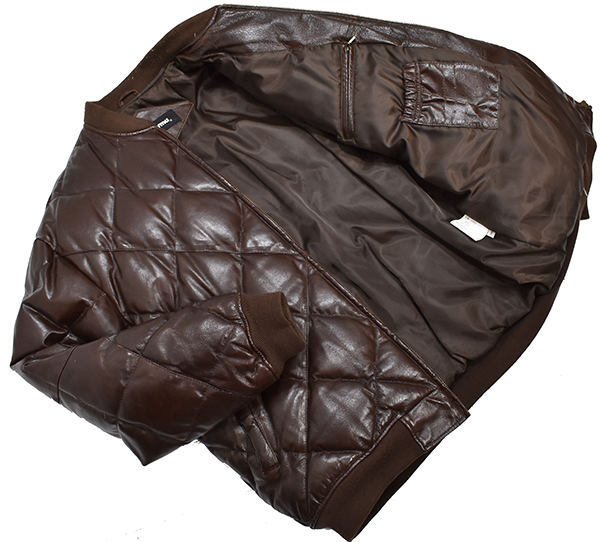 重厚◎ ペレシーマ 【pelle cyma】 本革 キルティング レザーダウン 