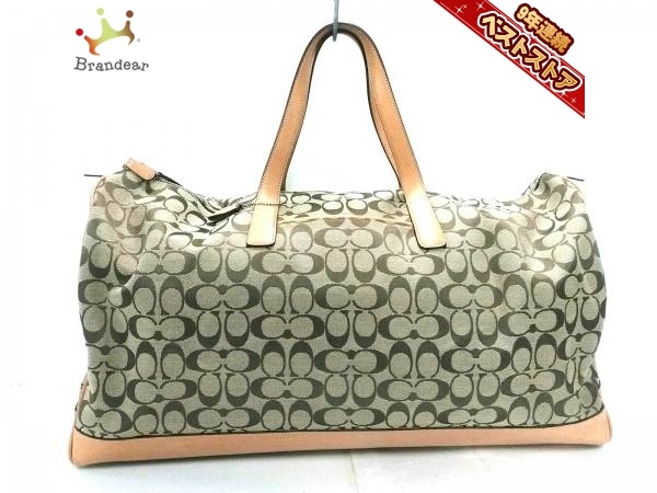 コーチ COACH バッグ ボストンバッグ ジャガード×レザー カーキ