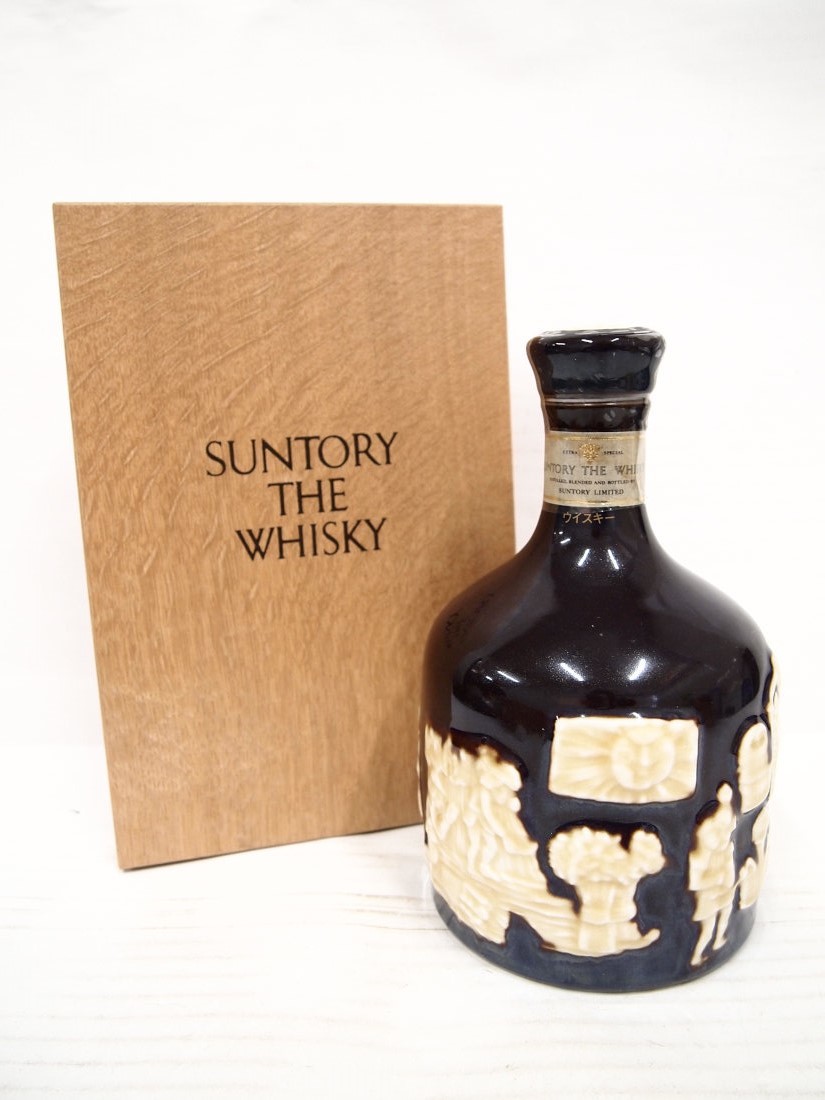 SUNTORY サントリー ザ ウイスキー 陶器ボトル 木箱付 古酒 未開栓