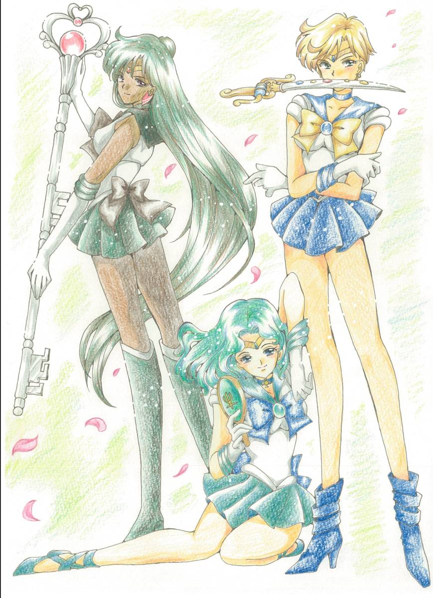同人手描きイラスト 美少女戦士セーラームーン 外部太陽系三戦士 手描きイラスト 売買されたオークション情報 Yahooの商品情報をアーカイブ公開 オークファン Aucfan Com