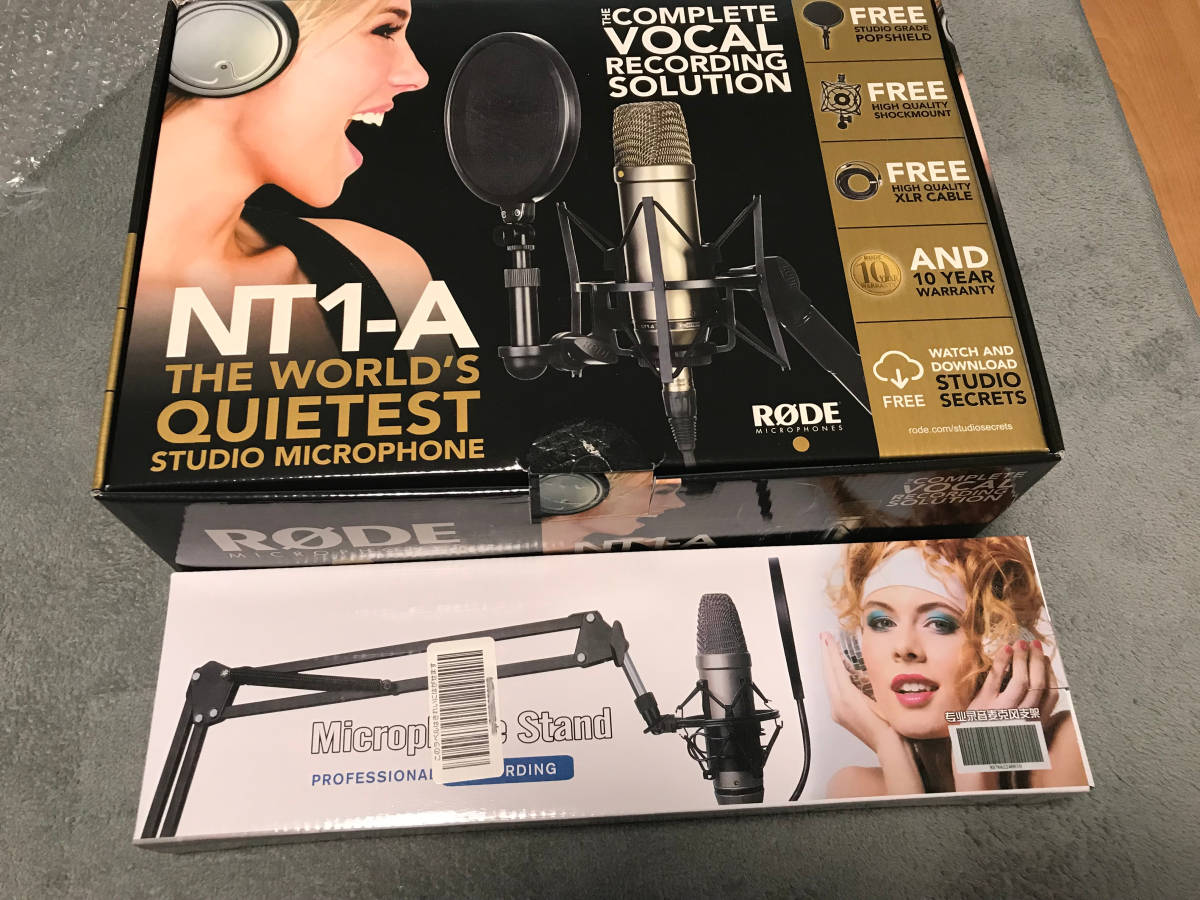 【美品】RODE NT-1A フルセット コンデンサーマイク　おまけマイクスタンド付き