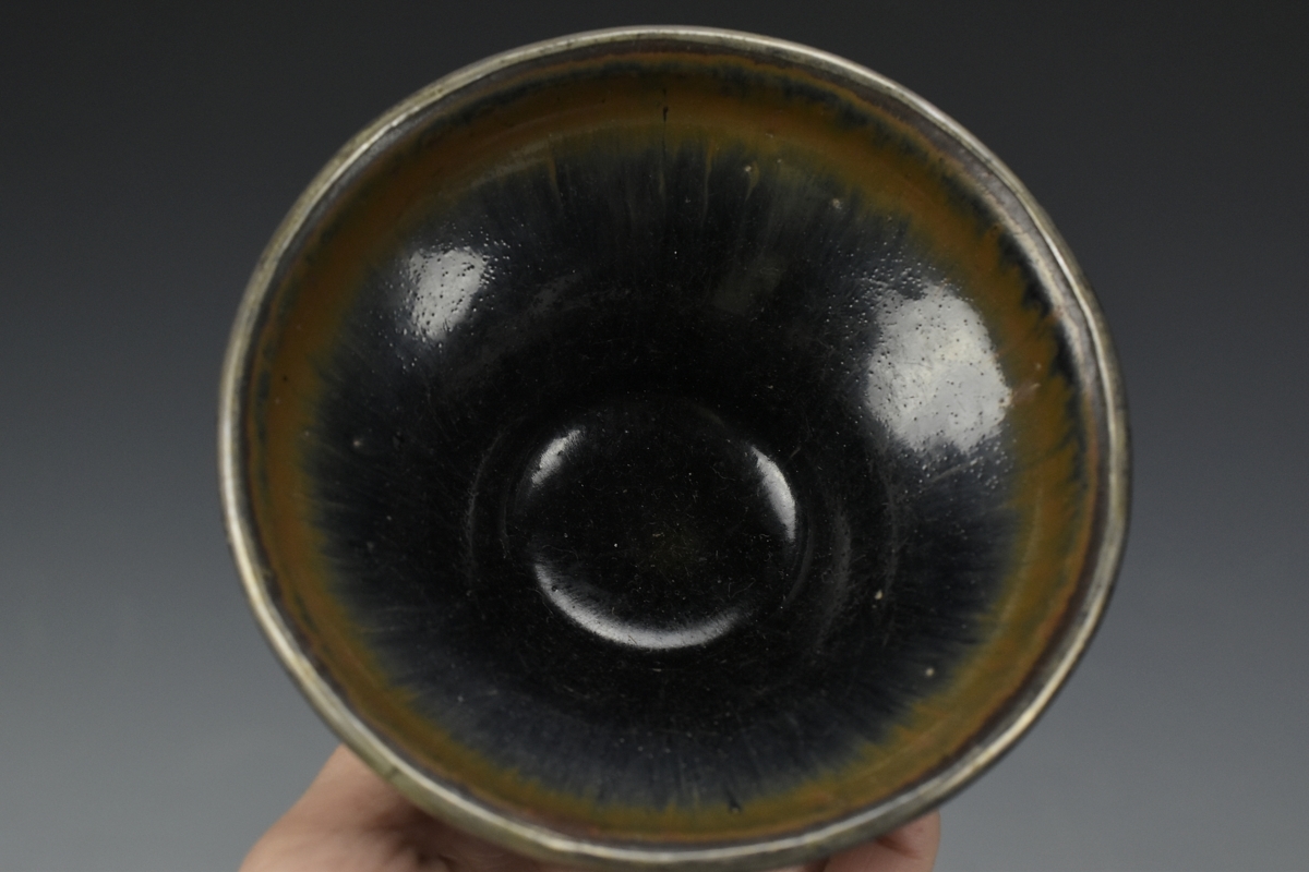 宋　油滴天目茶碗　宋時代 宋時代 黑釉油滴天目茶碗 建窯茶盞 三生蔵 年代