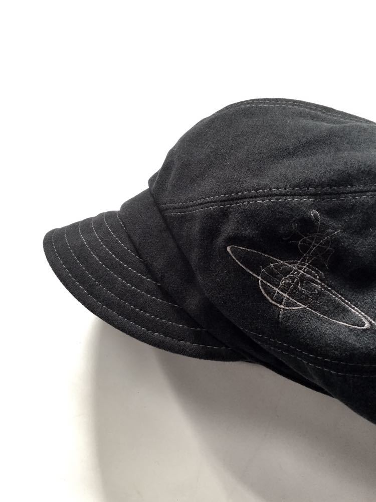 【新品同様】Vivienne Westwood デザイン コットンスエード風 キャスケット キャップ 帽子 ヴィヴィアンウエストウッド ワークキャップ