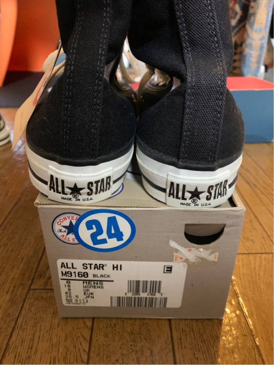 converseコンバースUSA90sデッドストックサイズ8ブラック黒チャック 