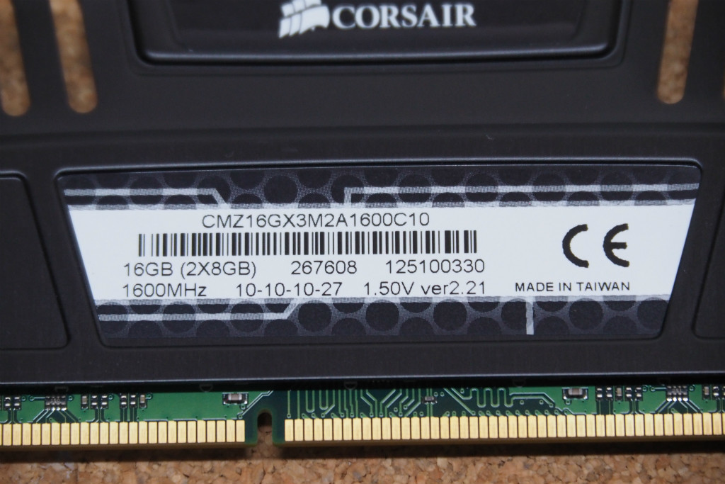 CORSAIR メモリ VENGEANCE 8GBx2 DDR3 1600MHz 合計16GB 完動美品①