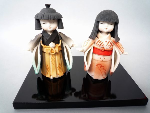 ☆ナカドール ペア 市松人形 手造り 磁器人形 中幸生 作 原型デザイン