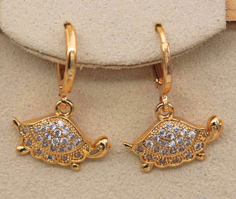 14金イエローゴールドフィルド 亀 カメ かめ ピアスPL ピアス カメ