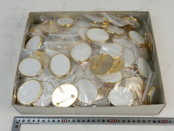 TN4499s■新品 150点セット ブローチ台 台座 日本製 楕円型 横 大量セット 手芸 クラフト
