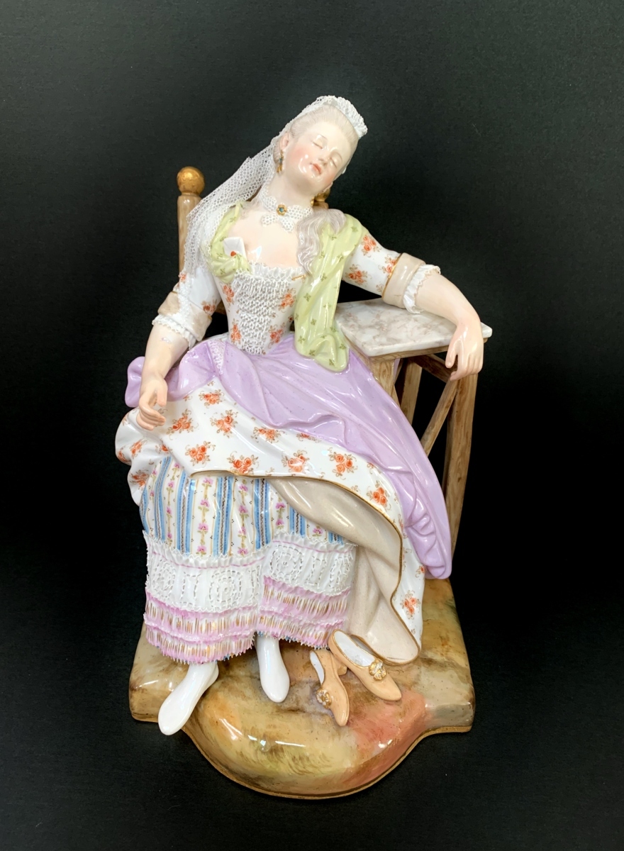 蔵 MEISSEN マイセン うたた寝をする婦人 E58 アシエ造形 1774年 フィギュリン 人形 本物保証 1級品(マイセン)｜売買されたオークション情報、yahooの商品情報をアーカイブ公開 - オークファン マイセン