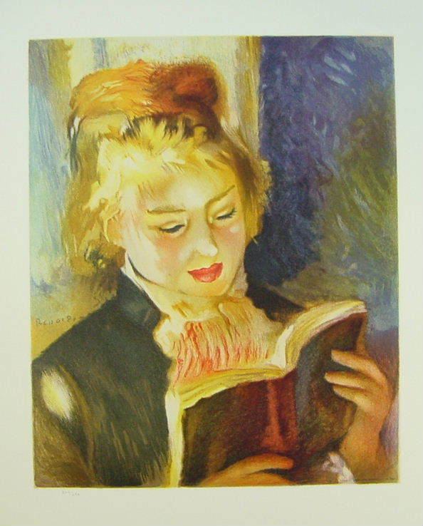 ルノアールのリトグラフ2点 読書する女 限250/マルゴの肖像 限250 Mainichi