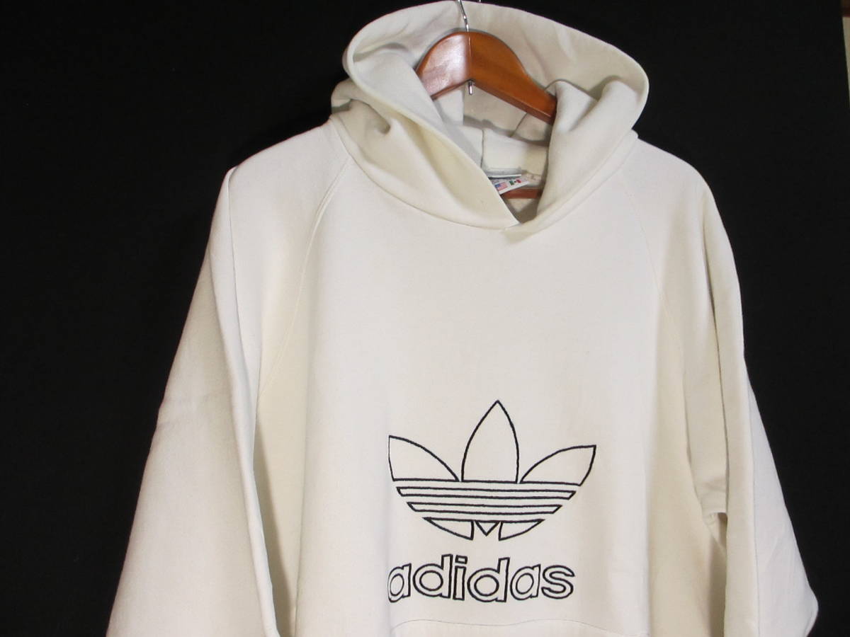 90s USA製 adidas オールドアディダス ビッグトレフォイル刺繍入り