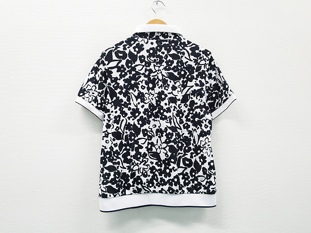 adabat アダバット 半袖ポロシャツ 花柄 ホワイト系 38 [240001223538]【中古】ゴルフウェア レディース