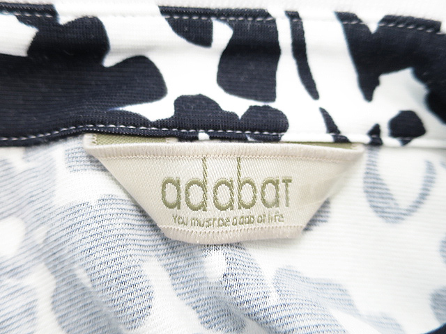 adabat アダバット 半袖ポロシャツ 花柄 ホワイト系 38 [240001223538]【中古】ゴルフウェア レディース