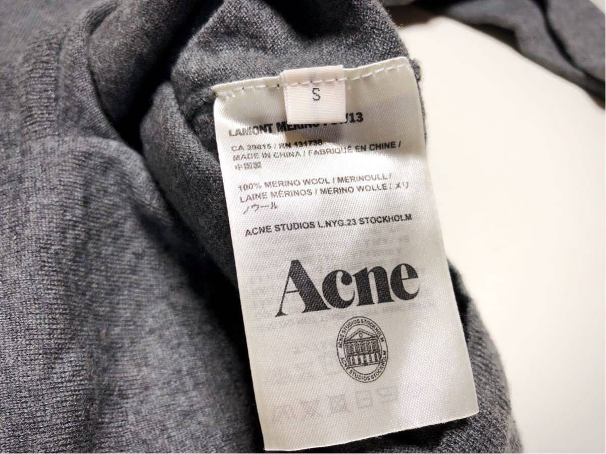 送料無料！ACNE/メリノウール ハイゲージ Vネック プルオーバー ニット