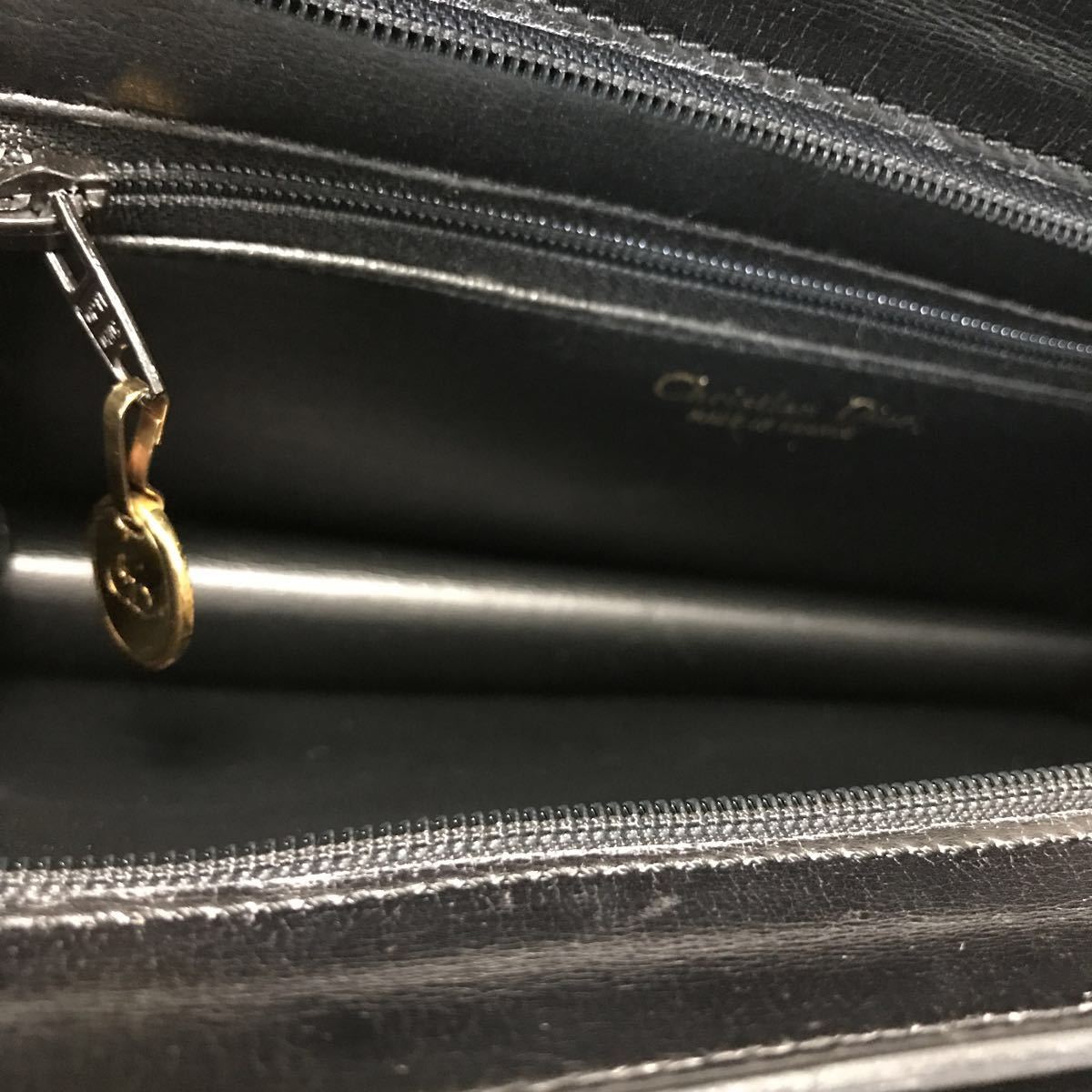 Christian Dior ディオール ゴールド金具 レザー ハンドバッグ 