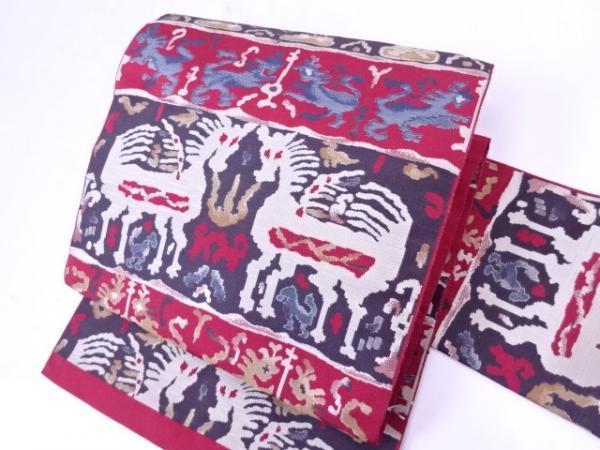 ♪IDN即決♪ 八寸名古屋帯 オリエンタル文様 ファッション なごや帯 