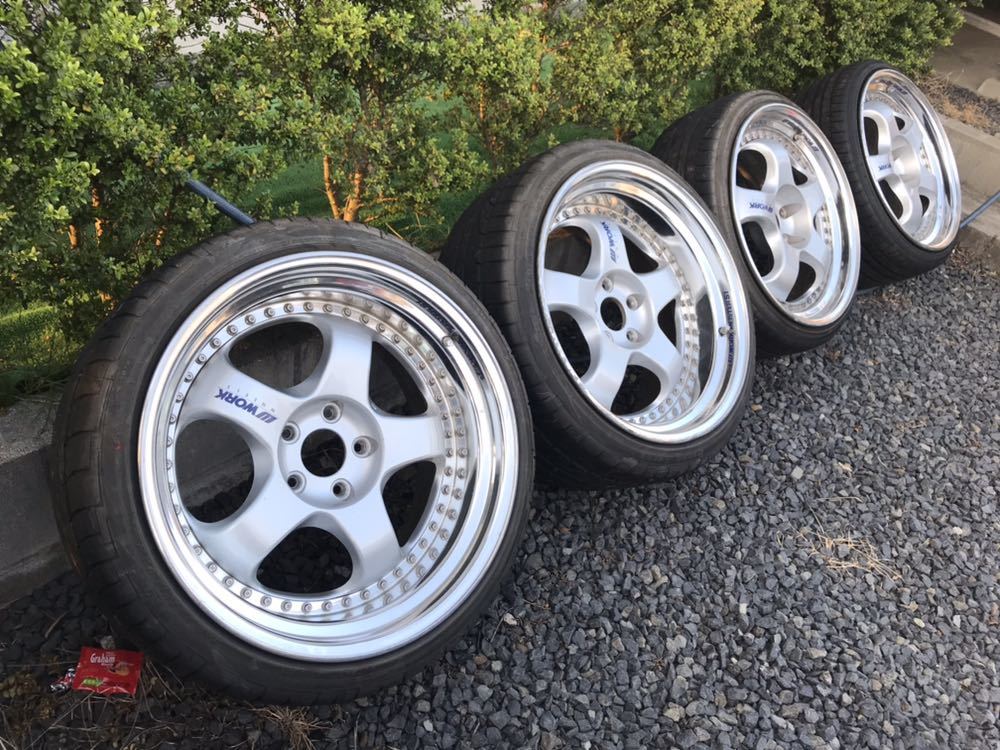 WORK マイスターS1 3P 深リム 9j 10j ※要補修※ ワーク タイヤバリ溝(5 