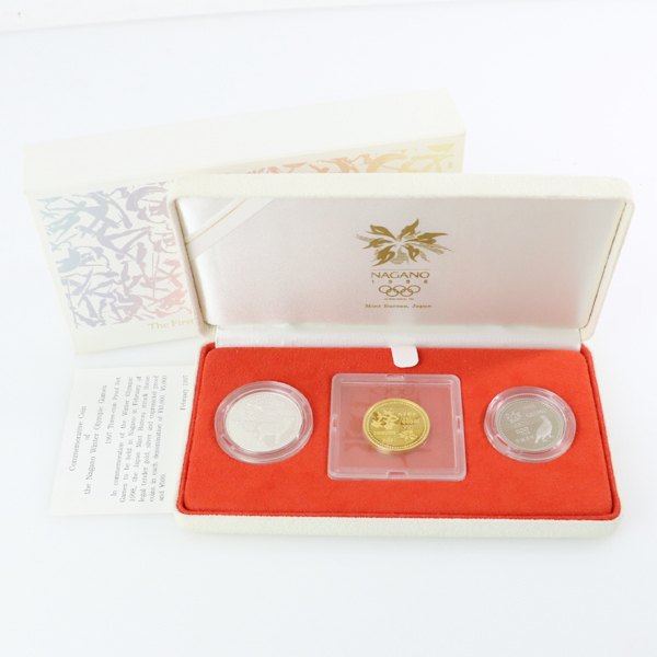  平成9年 長野オリンピック冬季大会記念1万円金貨 1998年 長野五輪 5000円 500円 純金 B xx(金)｜売買されたオークション情報、yahooの商品情報をアーカイブ公開 - オークファン 金