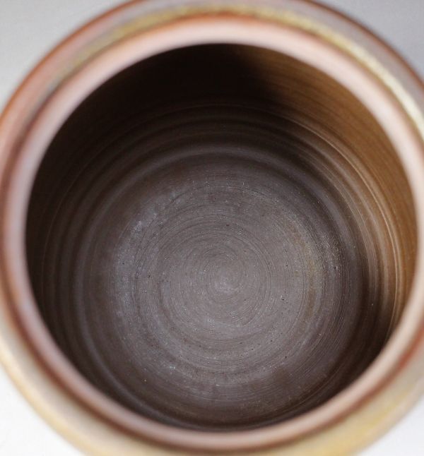 B-977 備前焼 水指 木戸明彦 山麓窯 共箱 茶 抹茶 茶道具 古玩 蔵出