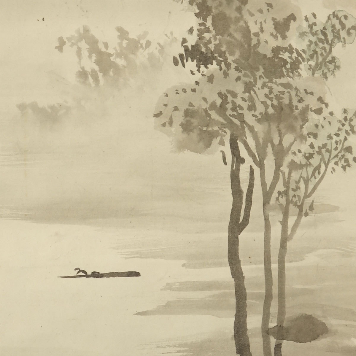 真作 喜聞 川合玉堂 夏景山水図 1幅 古筆古文書古書 水墨画 日本画 