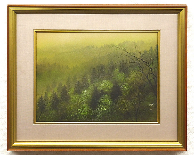 GLC】清水規 「山気」 日本画10号共シール 現代日本画巨匠 美情景逸品
