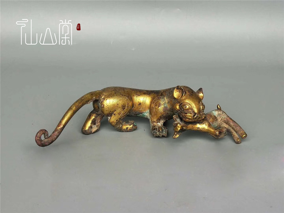 1905T120128ZZ】中国古董品 清 古い銅鍍金『羊』置物 貴重 珍しい 古玩