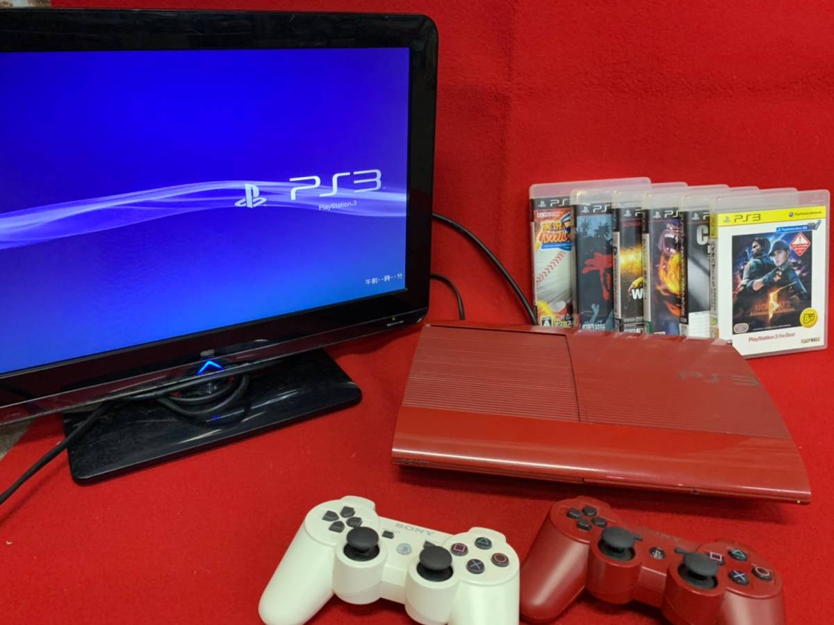 L 1078 Sony Ps3 プレステ3 Cech 4000b レッド Hdmi コントローラー2点 ゲームソフト6点セット 現状品 Ps3本体 売買されたオークション情報 Yahooの商品情報をアーカイブ公開 オークファン Aucfan Com