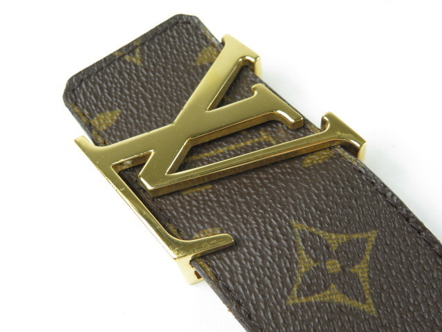 17609★1円スタート★本物★ヴィトン★LOUIS VUITTON★極美品★サンチュールイニシアル★ベルト★モノグラム★G金具★表記38/95★メンズ