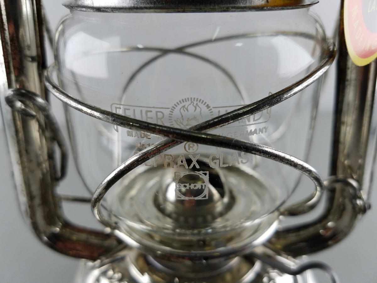 ドイツ製 フュアーハンドランタン 替え芯2本付き FEUER HAND 高さ255 ビンテージ 灯油ランタン オイルランタン ハリケーンランタン_4