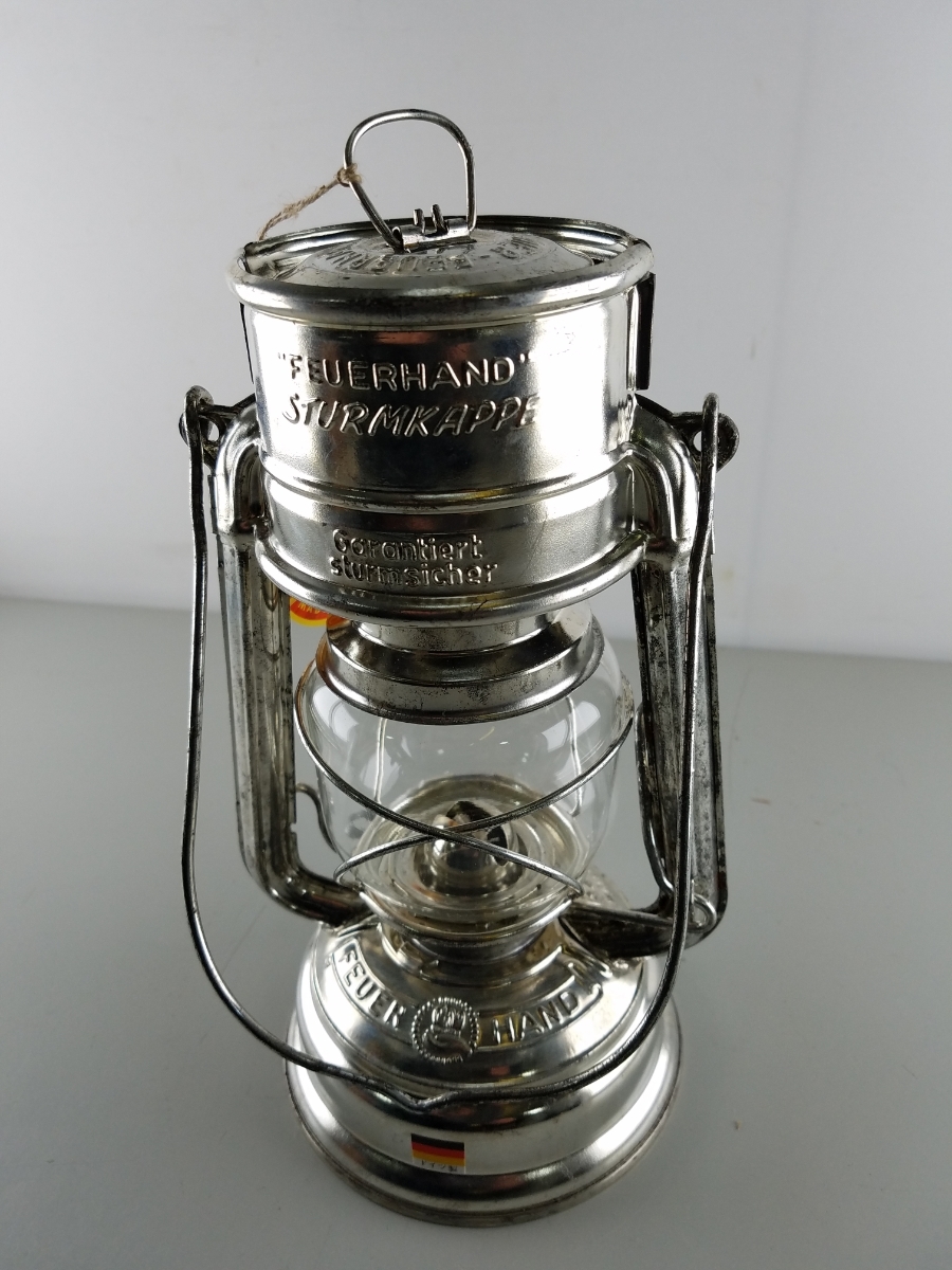 ドイツ製 フュアーハンドランタン 替え芯2本付き FEUER HAND 高さ255 ビンテージ 灯油ランタン オイルランタン ハリケーンランタン_6