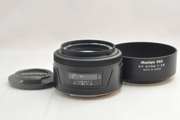 [10472Y2]★超極上美品★MAMIYA 645 AF 80mm F2.8 フード付き