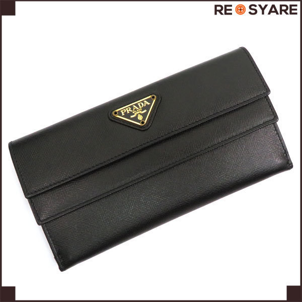 ✨美品✨プラダ 三つ折り財布 三角ロゴプレート サフィアーノレザー
