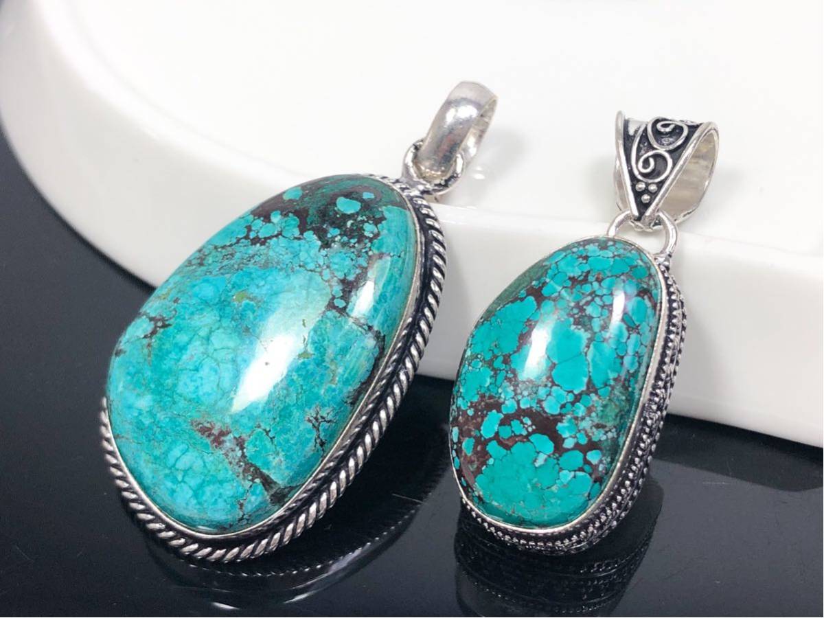 ［希少］ヴィンテージ　ターコイズネックレス　トップ ヴィンテージ ターコイズ SILVER ネックレス アクセサリー