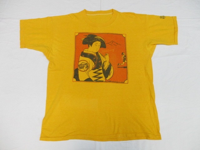 NIKE風 芸者 Vintage ブート品 Tee 中古 浮世絵 染込み ビンテージ