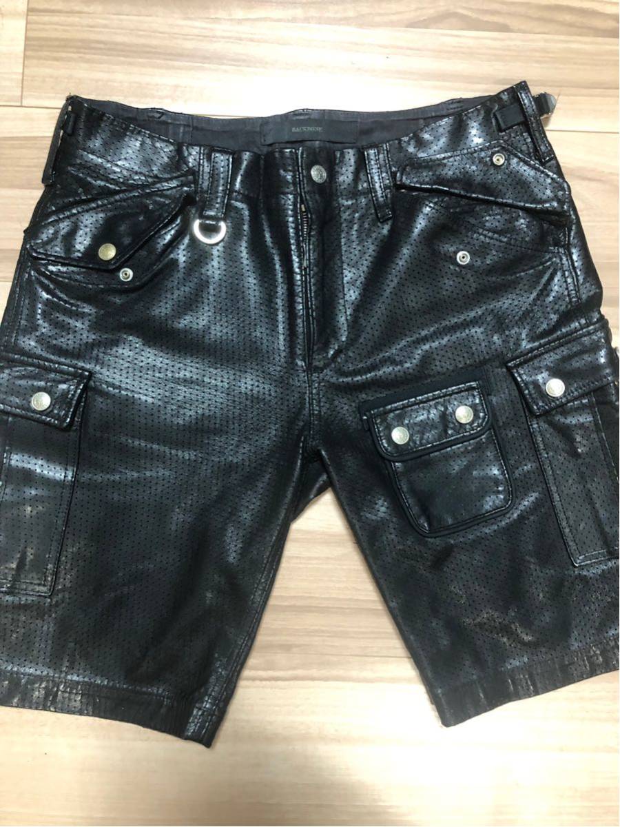 BACKBONEバックボーン新品レザーハーフパンツBACKLASHバックラッシュ
