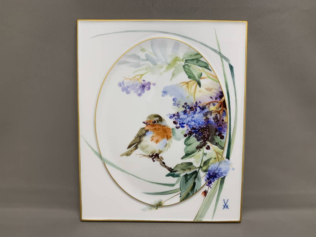 Meissen マイセン/※珍品 1級品 陶板 鳥 Meissen 1級品 マイセン⁄※