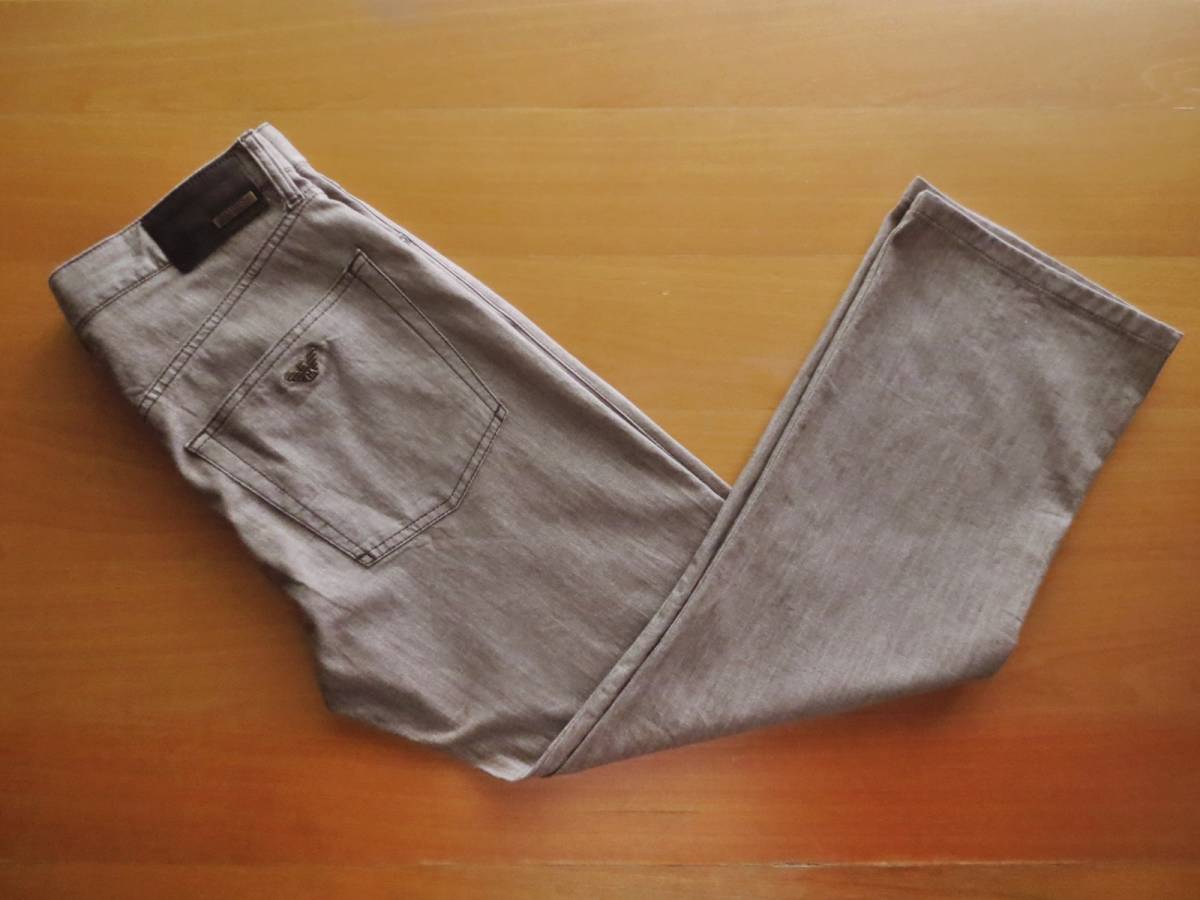 ARMANI COLLEZIONI アルマーニ グレー×ブラウン ストレッチ デニム 
