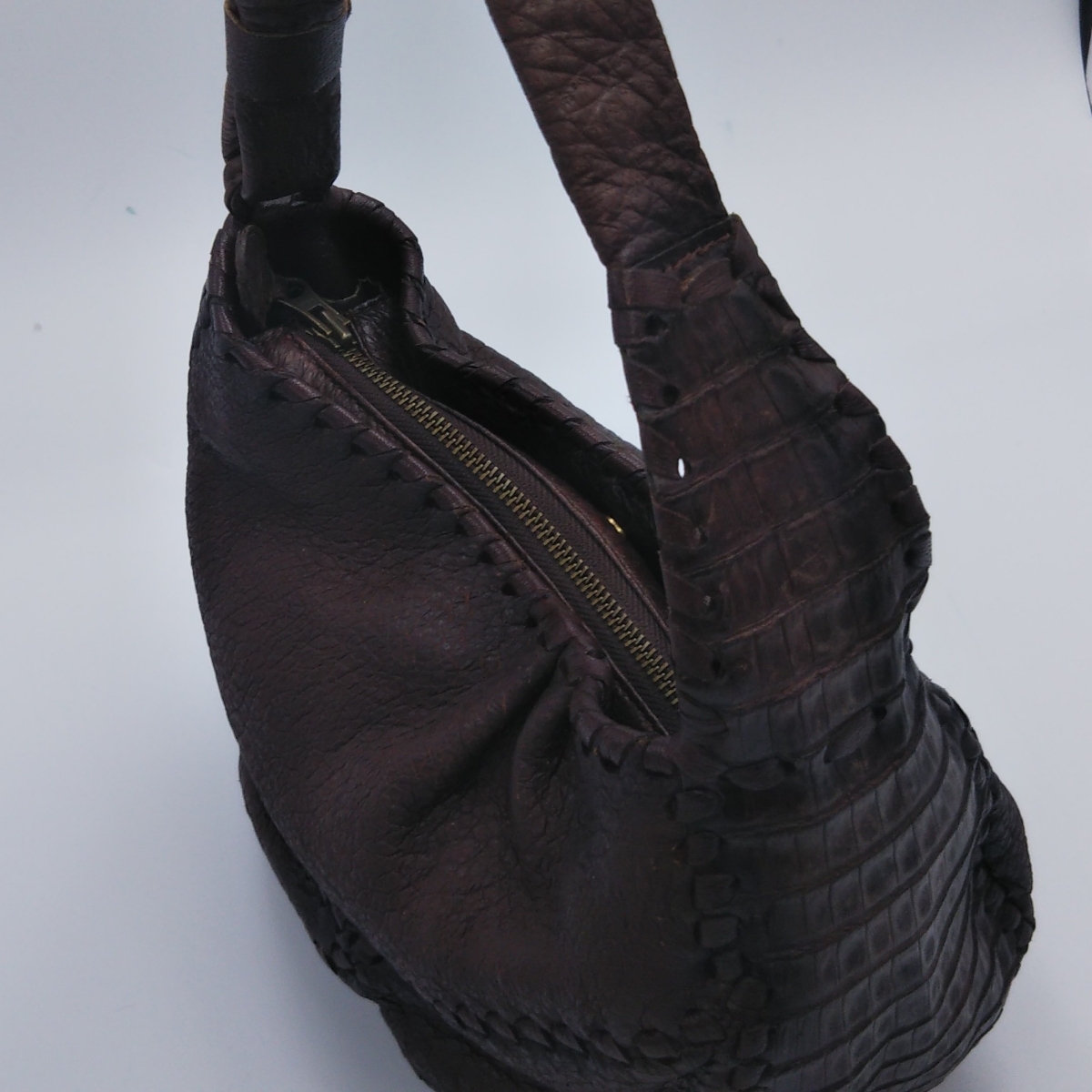 美品 IBIZA イビザ イビサ ペッカリー クロコダイル ショルダーバッグ