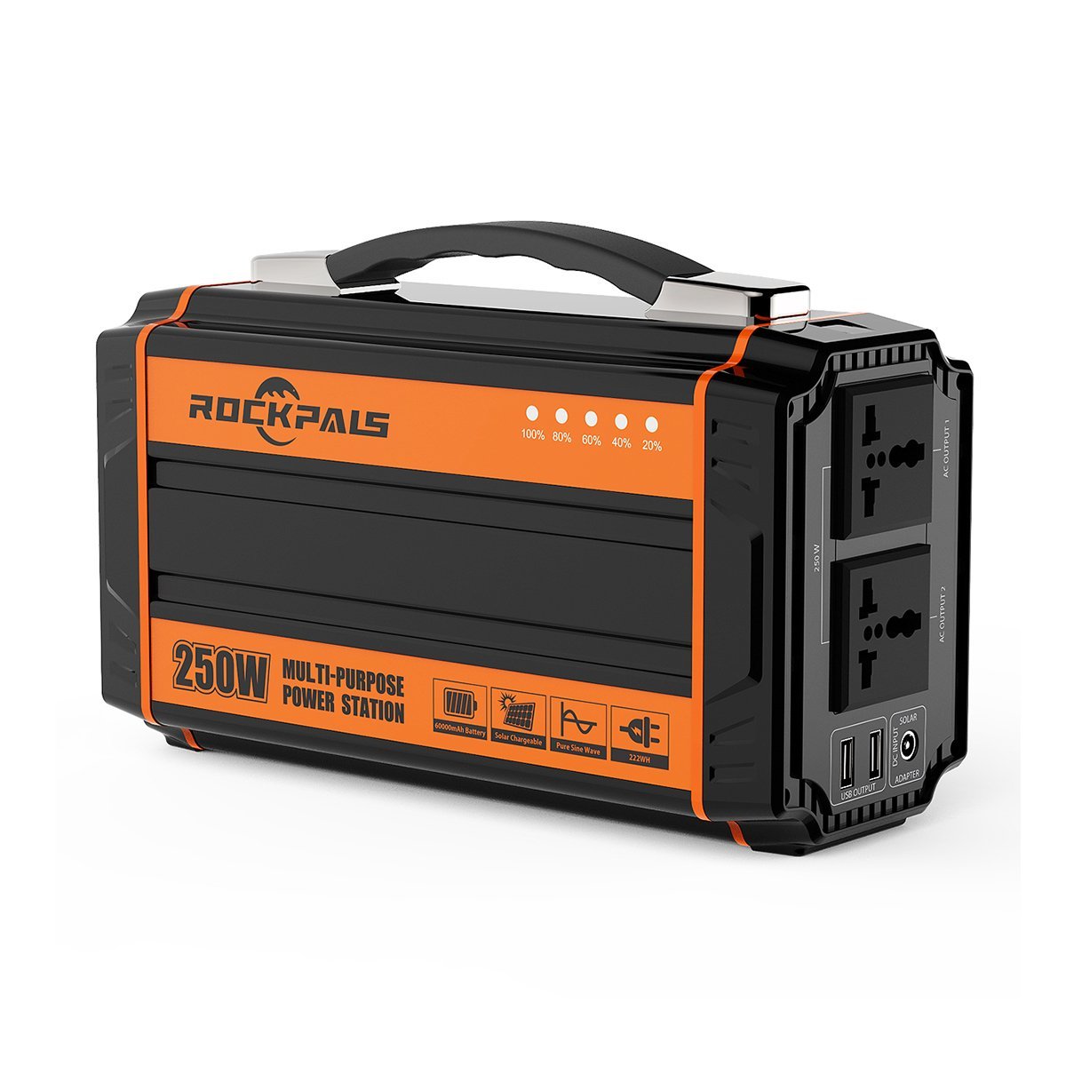 新品，最新作 Rockpals ポータブル電源 大容量 64800mAh/240Wh 250W ポータブルバッテリー(発電機)｜売買されたオークション情報、yahooの商品情報をアーカイブ公開 - オークファン 発電機