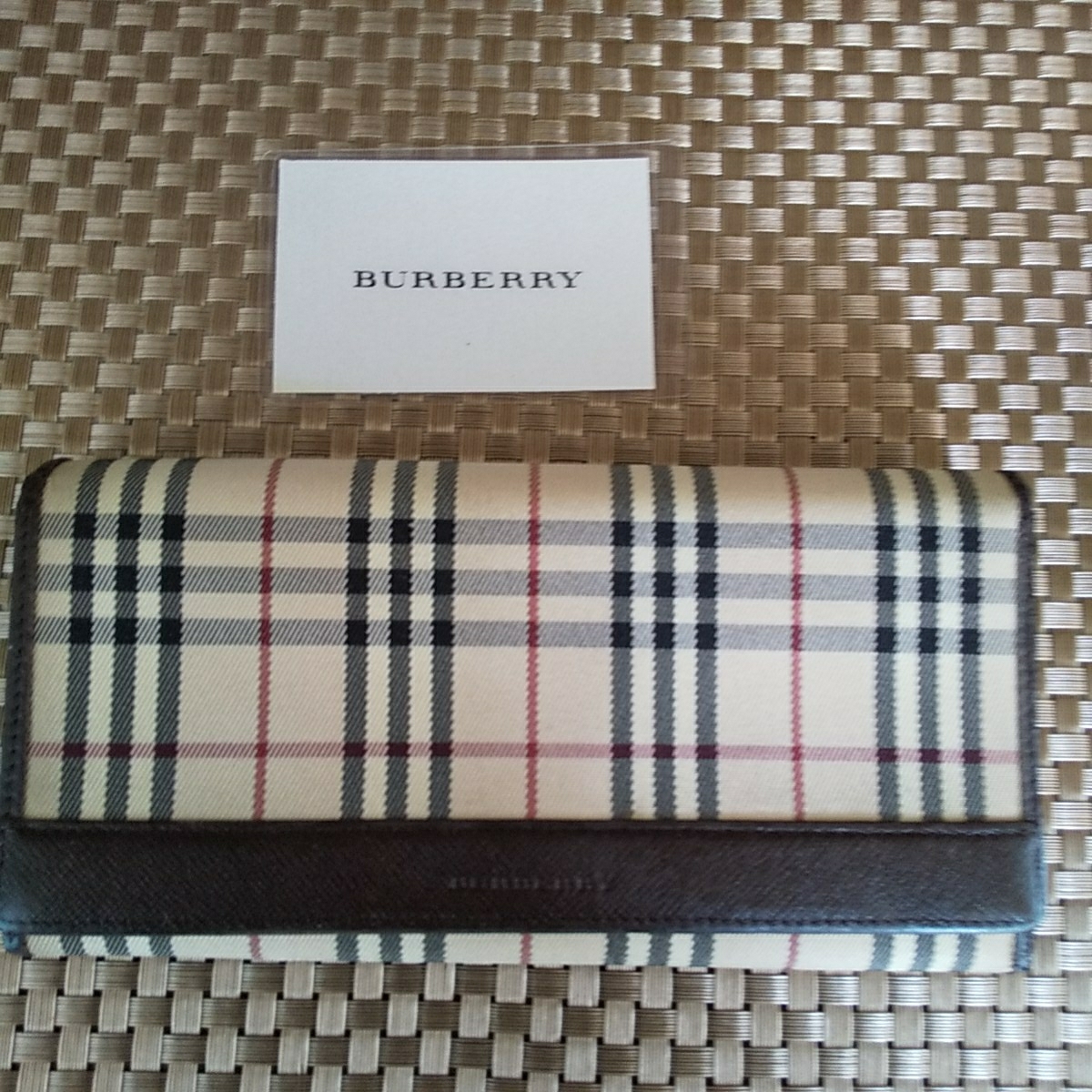 長財布 ノバチェック バーバリー がま口 Burberry 二つ折り財布 レッド 