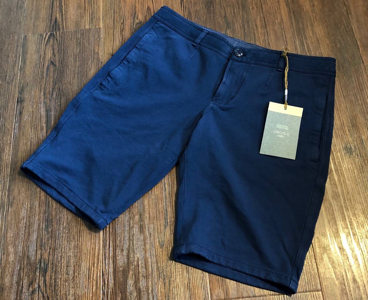 セール，格安 定価22 680円 国内正規 CIRCOLO 1901 ストレッチ コットン ジャージ ショーツ BERMUDA COULISSE チルコロ 46 BLUE(Mサイズ)｜売買されたオークション情報、yahooの商品情報をアーカイブ公開 - オークファン Mサイズ
