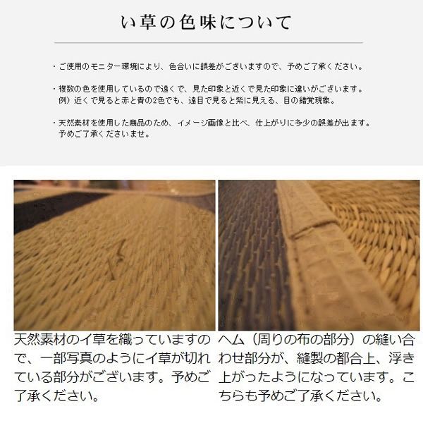 添島勲商店 国産 い草花ござ ラグ 約190x190cm 紋織り No757 掛川織り 約