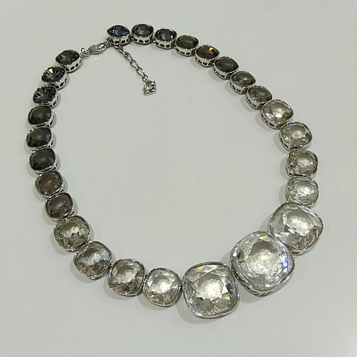 2☆SWAROVSKI スワロフスキー ネックレス 43cm スクエア 