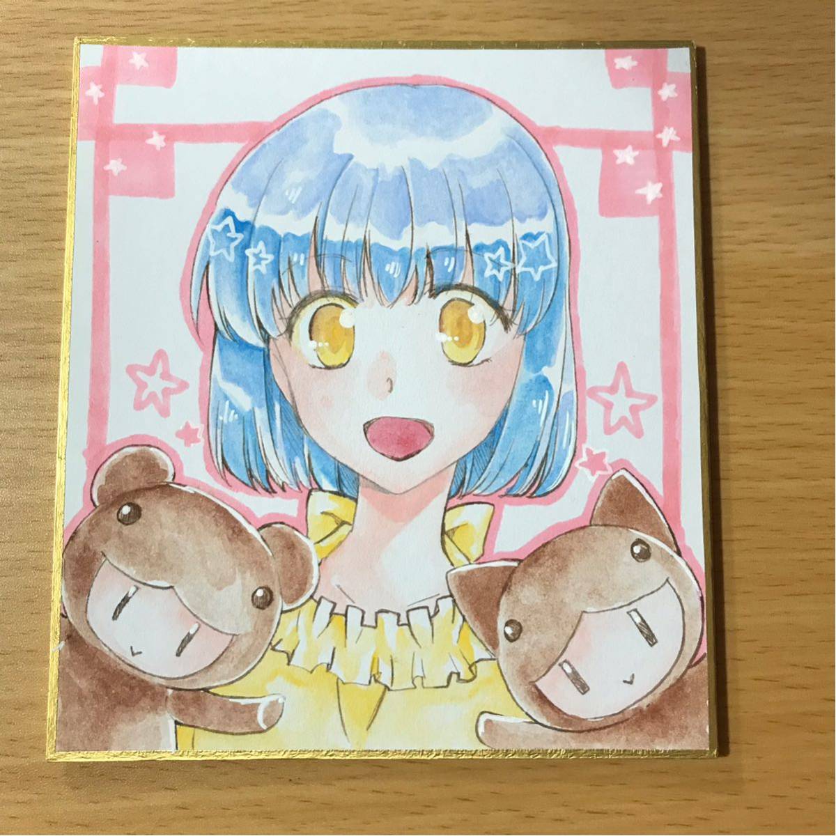 2 オリジナル 手描きイラスト 色紙 女の子 着ぐるみマスコット付 手描きイラスト 売買されたオークション情報 Yahooの商品情報をアーカイブ公開 オークファン Aucfan Com