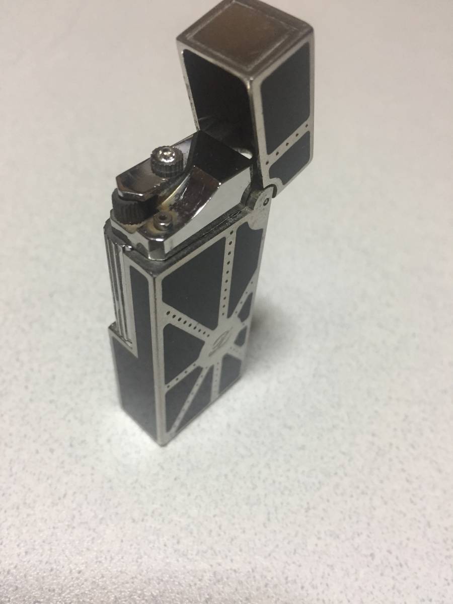 Dunhill ダンヒル ガスライター シグネチャー ブラック シルバー