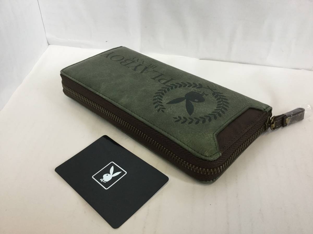 ♪プレイボーイバニー　ラウンドジップ長財布　人気！　お勧め！　グリーン　新品　未使用♪